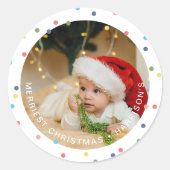 Sticker Rond Photo moderne aux couleurs vives (Devant)