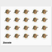 Sticker Rond Photo Moderne de Diplômé Récent (Feuille)