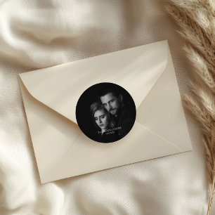 Sticker Rond Photo moderne en noir et blanc