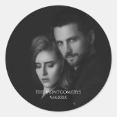 Sticker Rond Photo moderne en noir et blanc (Devant)