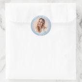 Sticker Rond Photo moderne Joyeux 21e anniversaire Dusty Blue (Sac)