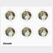 Sticker Rond photo monogramme élégant mariage classique rond bâ (Feuille)