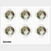 Sticker Rond Photo Monogramme Mariage élégant (Feuille)