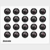 Sticker Rond Photo noir blanc anniversaire (Feuille)