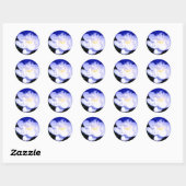 Sticker Rond Photo Peony blanc et violet (Feuille)