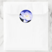 Sticker Rond Photo Peony blanc et violet (Sac)