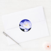 Sticker Rond Photo Peony blanc et violet (Enveloppe)