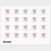 Sticker Rond Photo Perfect Love Pink Camera Valentine's (Feuille)