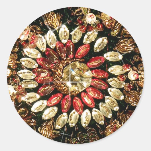 Sticker Rond Photo perlée indienne Saree (Devant)