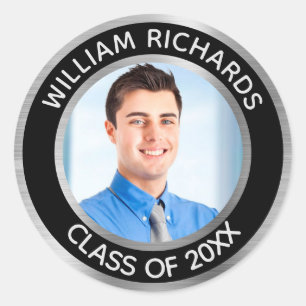 Sticker Rond Photo personnalisé Diplômé 2025  
