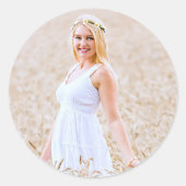 Sticker Rond Photo personnalisée (Devant)