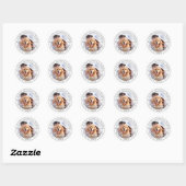 Sticker Rond Photo Personnalisée Animal Mariage Chien Photo Enr (Feuille)
