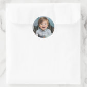 Sticker Rond Photo personnalisée anniversaire moderne simple (Sac)