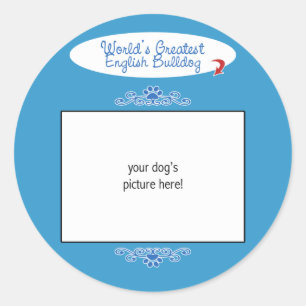 Sticker Rond Photo personnalisée ! Bulldog anglais