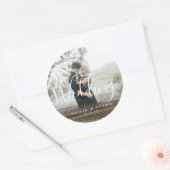 Sticker Rond Photo personnalisée Chic Gold Floral Mariage Abstr (Enveloppe)