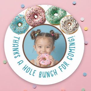 Sticker Rond Photo personnalisée Donut Anniversaire Merci Un Tr