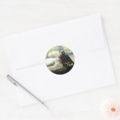 Sticker Rond Photo personnalisée Gold Confetti Script Merci (Enveloppe)