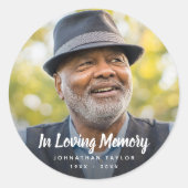 Sticker Rond Photo personnalisée Hommage commémoratif funéraire (Devant)