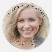 Sticker Rond Photo personnalisée Hommage commémoratif funéraire (Devant)