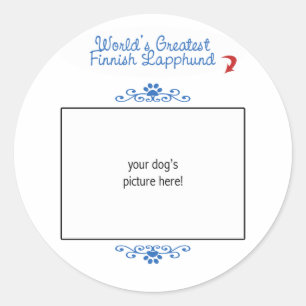 Sticker Rond Photo personnalisée ! Le plus grand Lapphund Finla