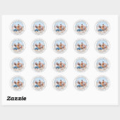 Sticker Rond Photo personnalisée Mariage moderne (Feuille)
