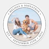 Sticker Rond Photo personnalisée Mariage moderne (Devant)