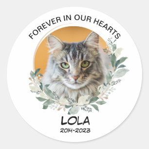 Sticker Rond Photo personnalisée Mémorial pour animaux de compa