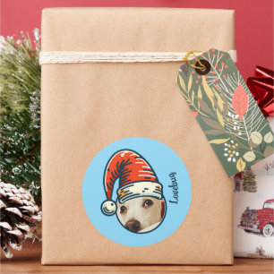 Sticker Rond Photo personnalisée Père Noël Nom personnalisé