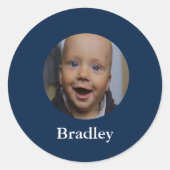 Sticker Rond Photo personnalisée pour bébé (Devant)