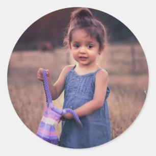 Sticker Rond Photo personnalisée simple