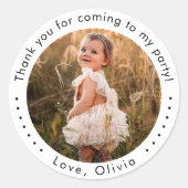 Sticker Rond Photo personnalisée simple classique (Devant)