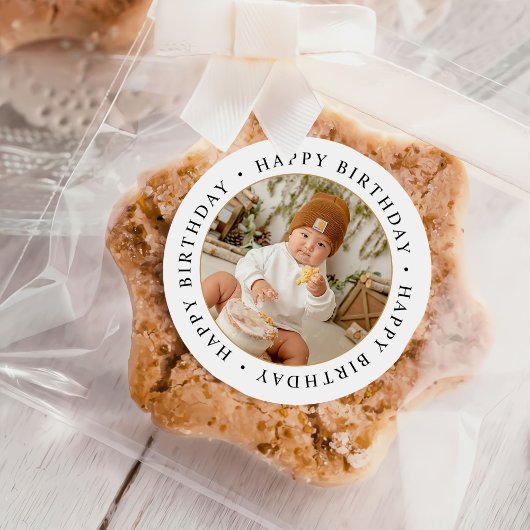 Sticker Rond Photo personnalisée simple classique