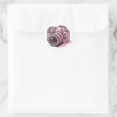 Sticker Rond Photo reflex rose tendance Personnalisée (Sac)