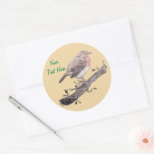 Sticker Rond photo saisonnière de robin de faune pour noël (Enveloppe)