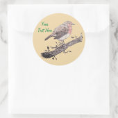 Sticker Rond photo saisonnière de robin de faune pour noël (Sac)