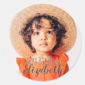 Sticker Rond Photo simple moderne Accueil d'anniversaire (Devant)