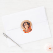 Sticker Rond Photo simple moderne Accueil d'anniversaire (Enveloppe)