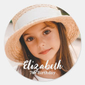 Sticker Rond Photo simple moderne Accueil d'anniversaire (Devant)