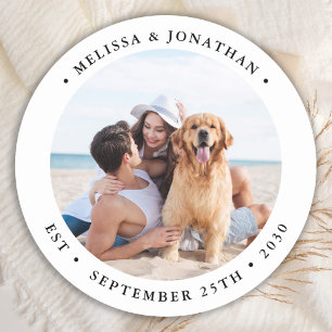 Sticker Rond Photo simple moderne Favoriser un mariage personna