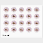 Sticker Rond Photo sur les médias sociaux Pink Pastel Hologramm (Feuille)