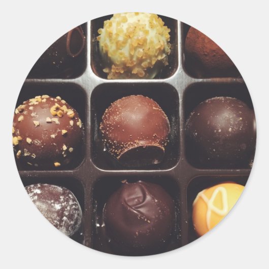 Sticker Rond Photo Truffe au chocolat (Devant)