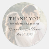 Sticker Rond Photo Wedding Thank You (Devant)