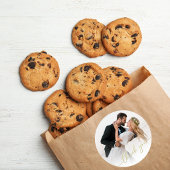 Sticker Rond Photo Wedding Thank You Gold Script Circle