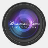 Sticker Rond Photographe Camera Lens Photographie professionnel (Devant)