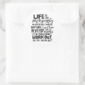 Sticker Rond Photographe de citation de vie inspirationnelle (Sac)
