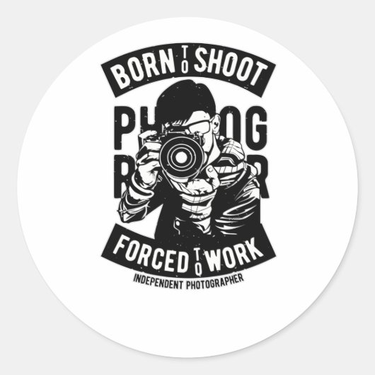 Sticker Rond Photographe indépendant (Devant)