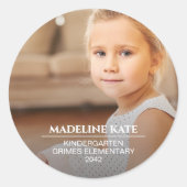 Sticker Rond Photographie de conservation de l'année scolaire (Devant)