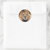 Sticker Rond Photographie de lions (Sac)