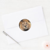 Sticker Rond Photographie de lions (Enveloppe)