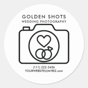 Sticker Rond Photographie de mariage moderne minimale Camera He